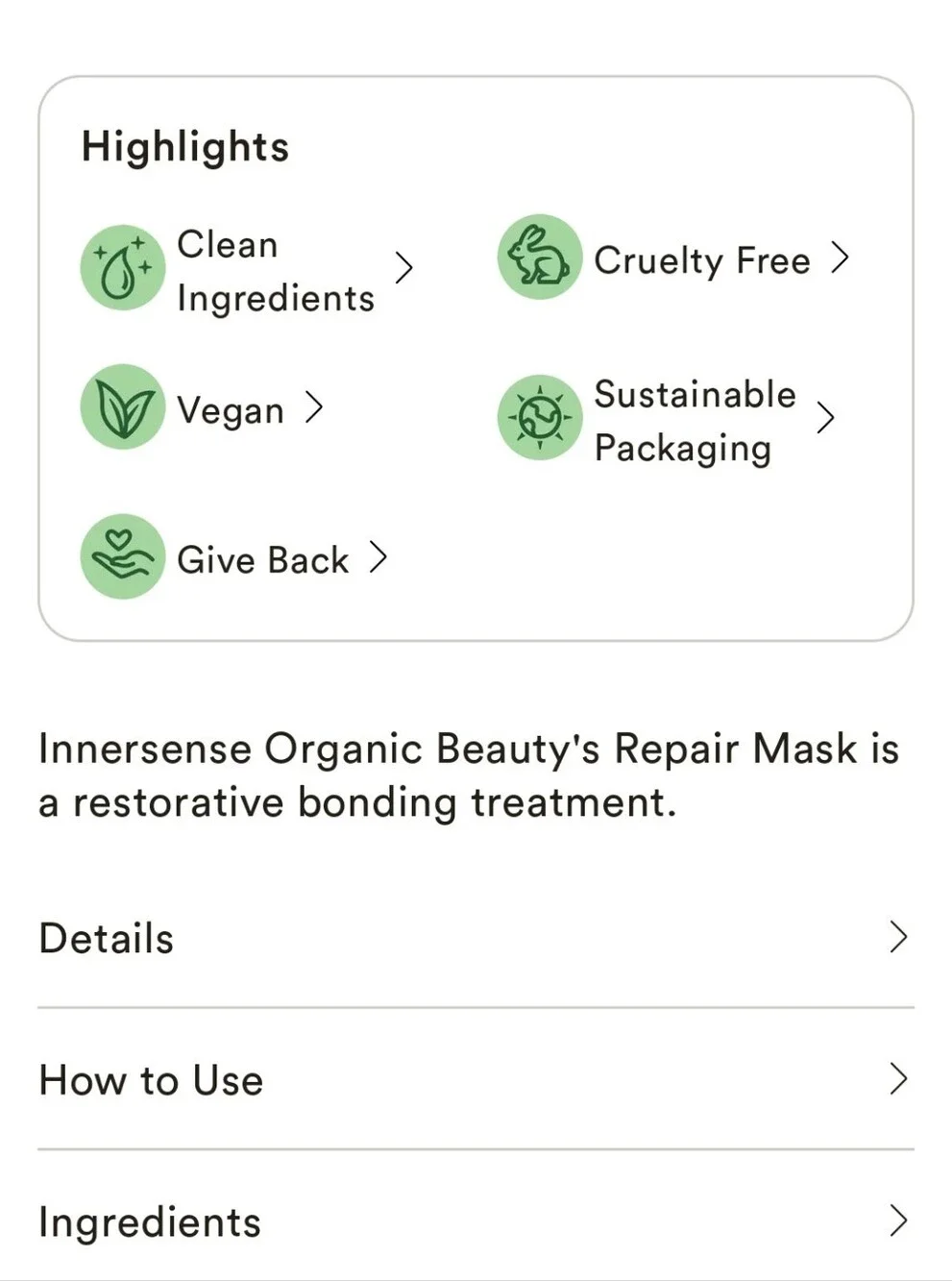 NWT INNERSENSE REPAIR MASK BONDING TREATMENT